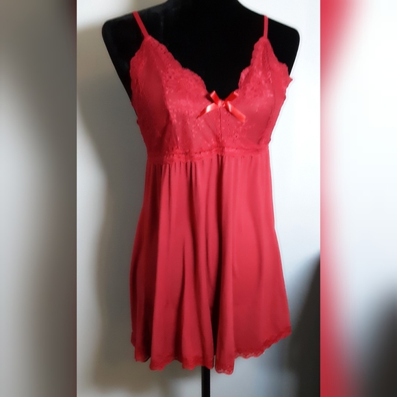 unnamed Other - Sweet Lacy Top or Nightie, Red, sz L